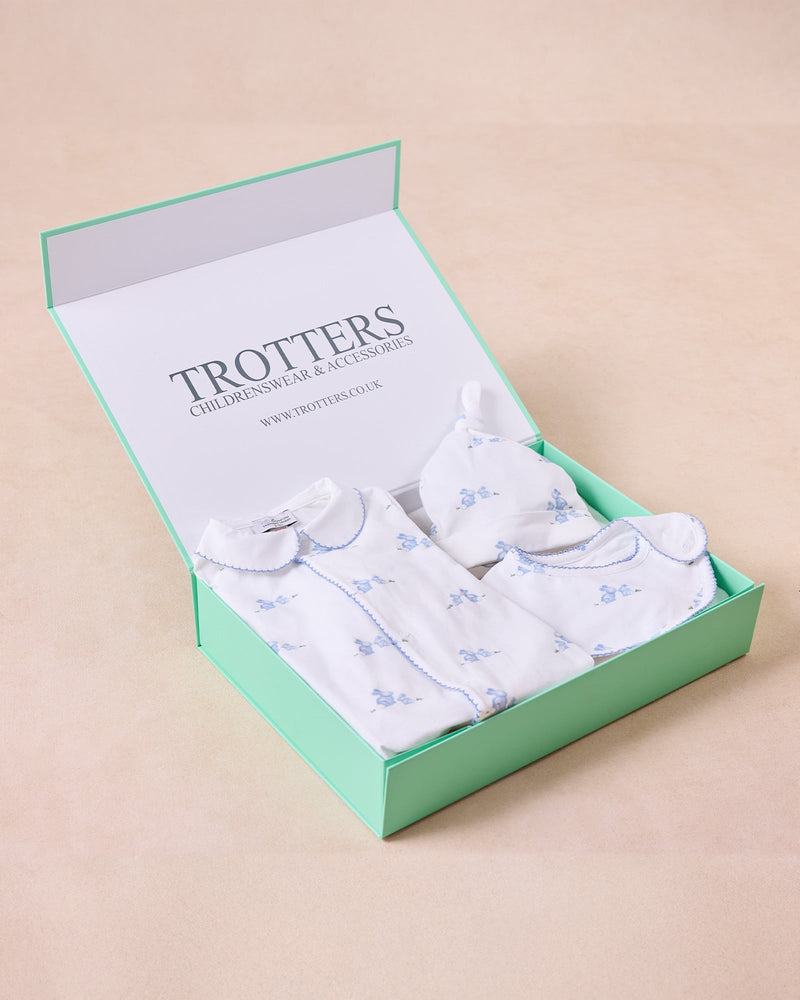 Trotters Childrenswear Gift Set Pale Blue Bunny Gift Set