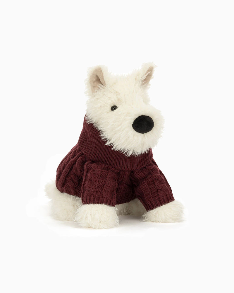 Jellycat Soft Toys Jellycat Munro Scottie Dog 'Winter Jumper'
