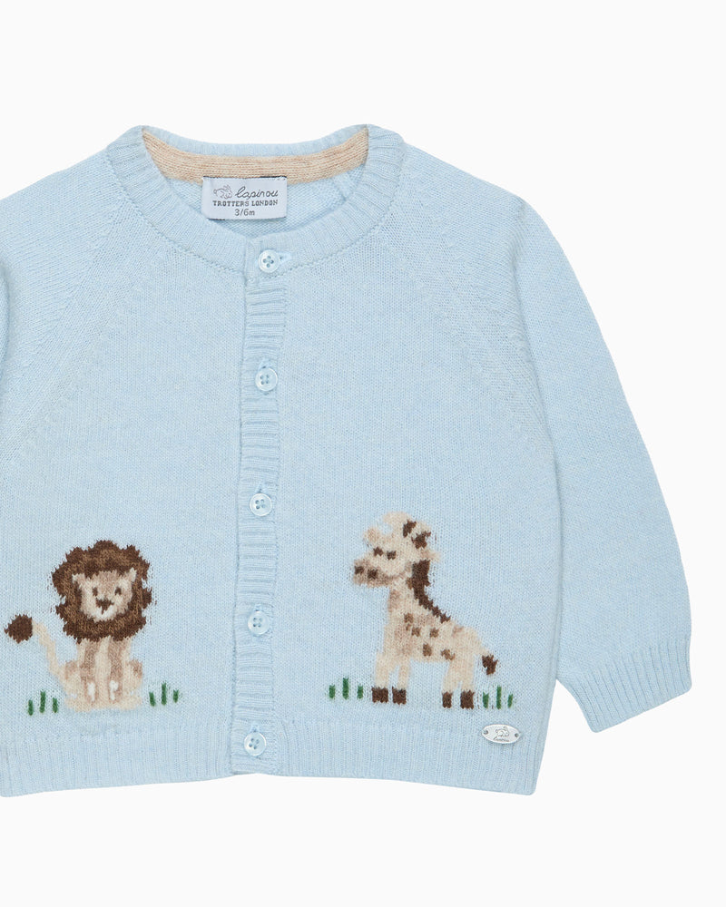 Lapinou Cardigan Baby Augustus Lion & Giraffe Cardigan