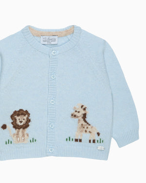Lapinou Cardigan Baby Augustus Lion & Giraffe Cardigan