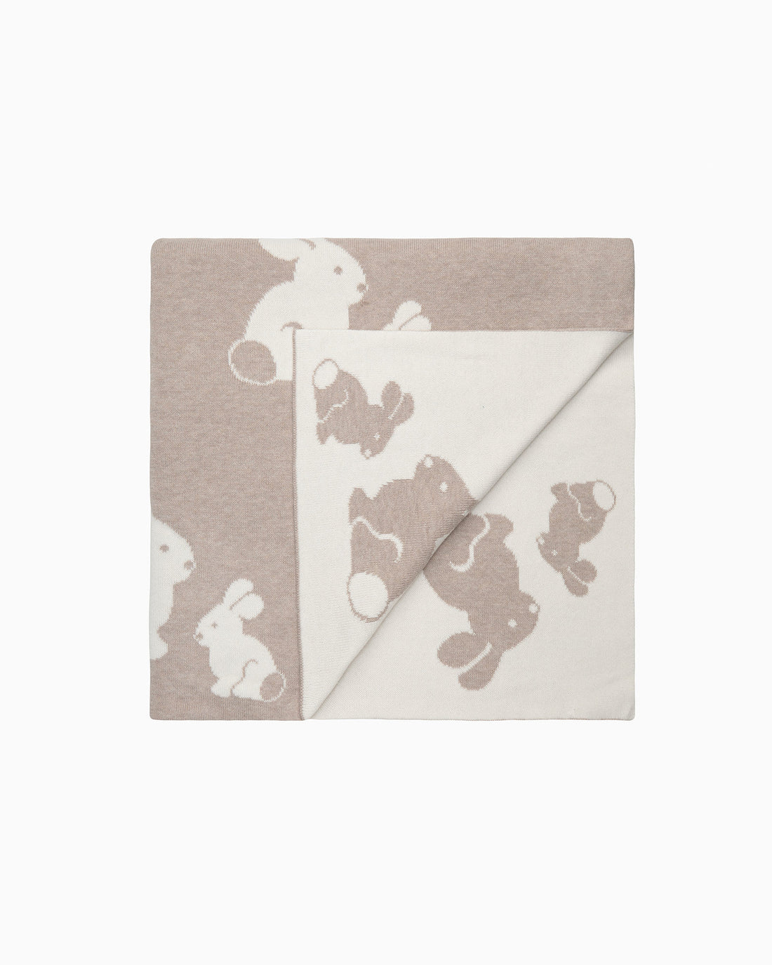 Lapinou Blanket Knitted Bunny Blanket in Oatmeal