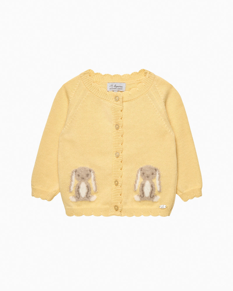 Lapinou Cardigan Baby Bunny Cardigan in Lemon
