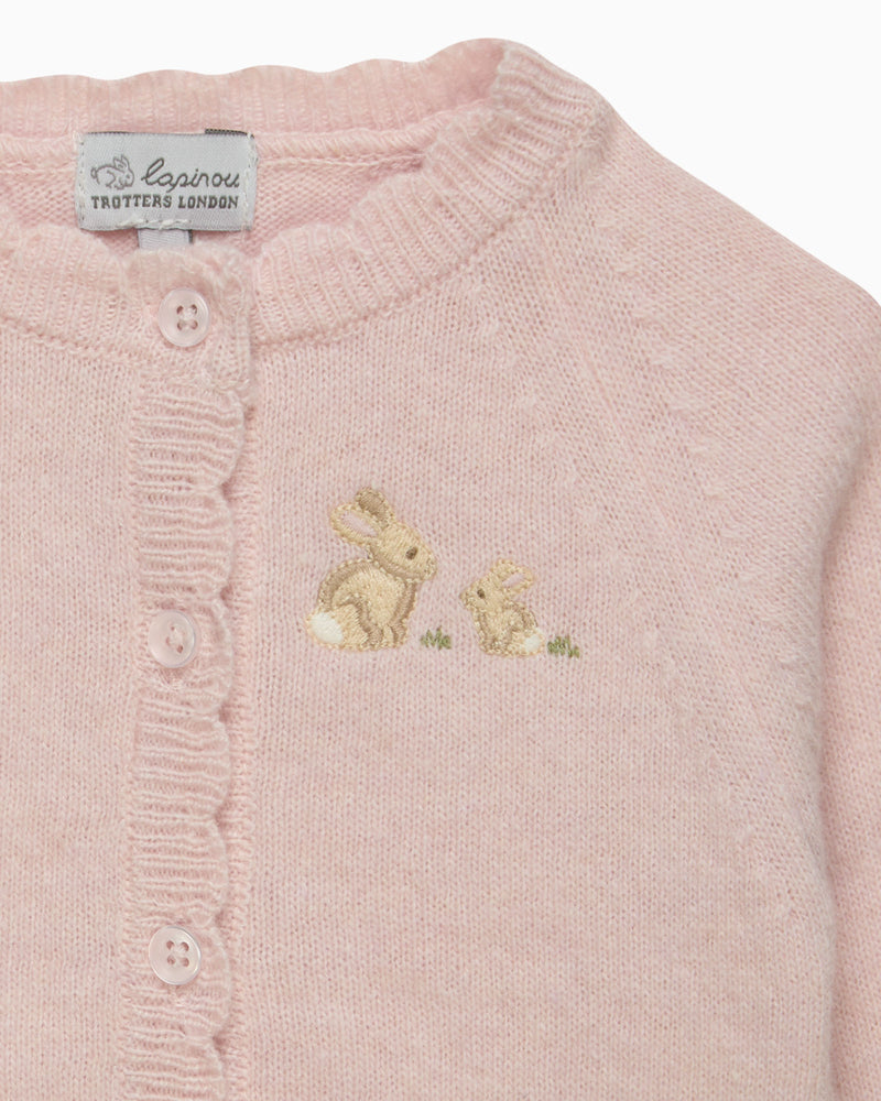 Lapinou Cardigan Baby Bunny Embroidered Cardigan