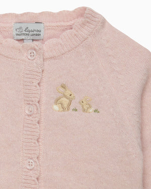 Lapinou Cardigan Baby Bunny Embroidered Cardigan