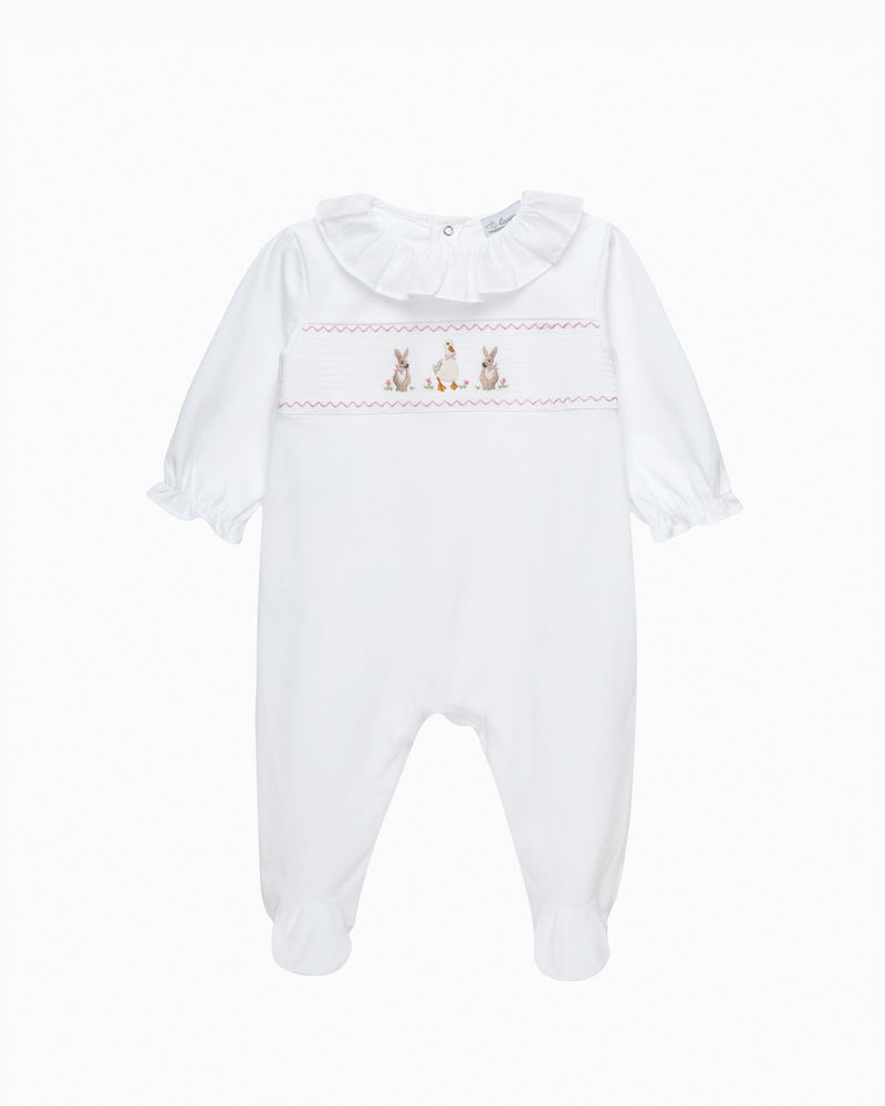 Lapinou All-in-One Baby Smocked All-in-One in Duck & Bunny