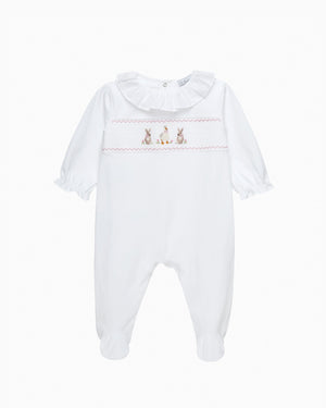 Lapinou All-in-One Baby Smocked All-in-One in Duck & Bunny