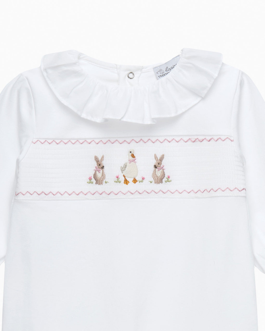 Lapinou All-in-One Baby Smocked All-in-One in Duck & Bunny