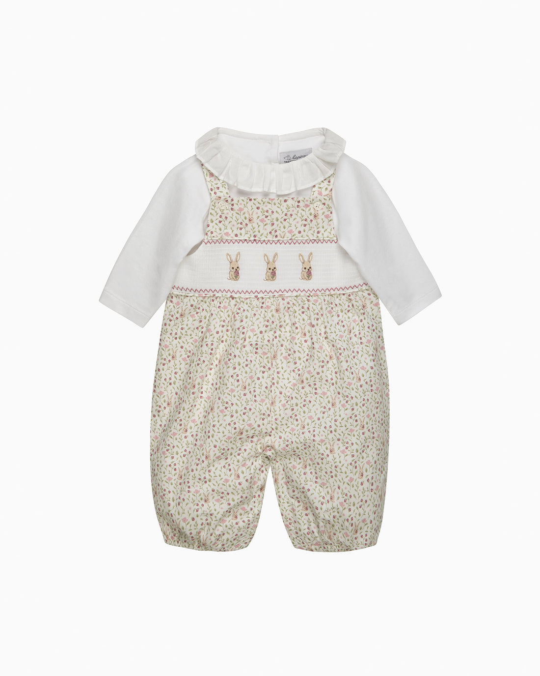 Lapinour Dungaree Baby Smocked Dungaree Set in Bunny