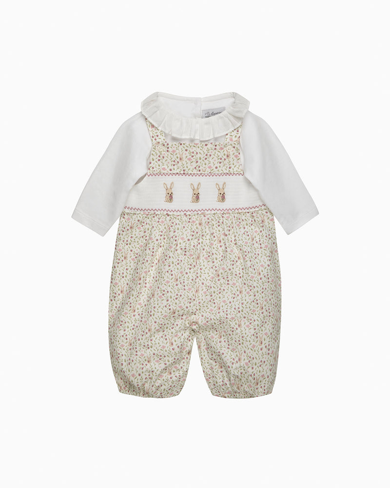 Lapinour Dungaree Baby Smocked Dungaree Set in Bunny