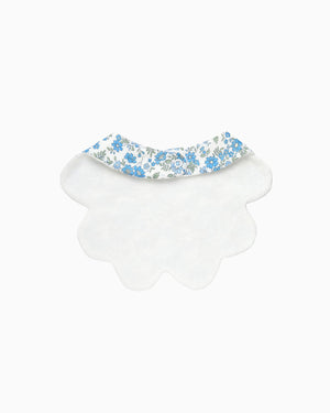 Lapinou Bib Scalloped Bib in Blue Capel