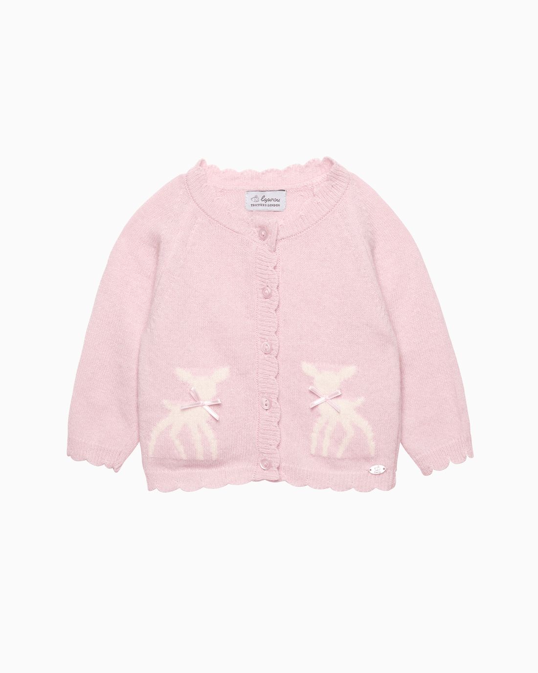 Lapinou Cardigan Baby Fawn Cardigan in Pale Pink