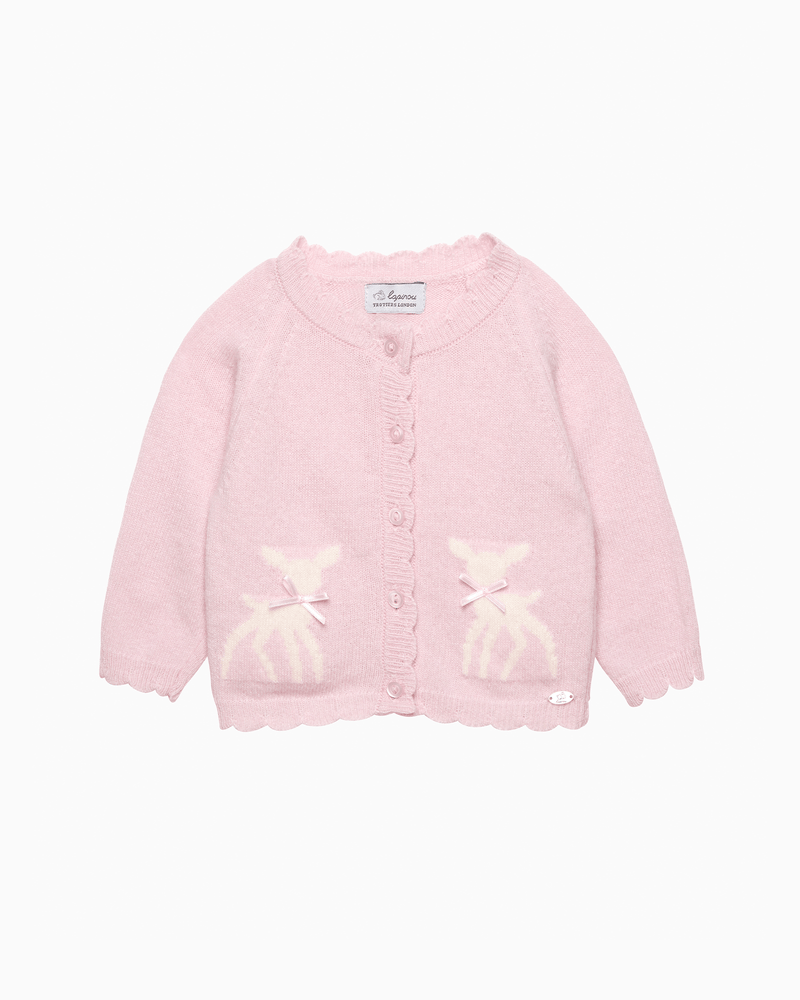 Lapinou Cardigan Baby Fawn Cardigan in Pale Pink