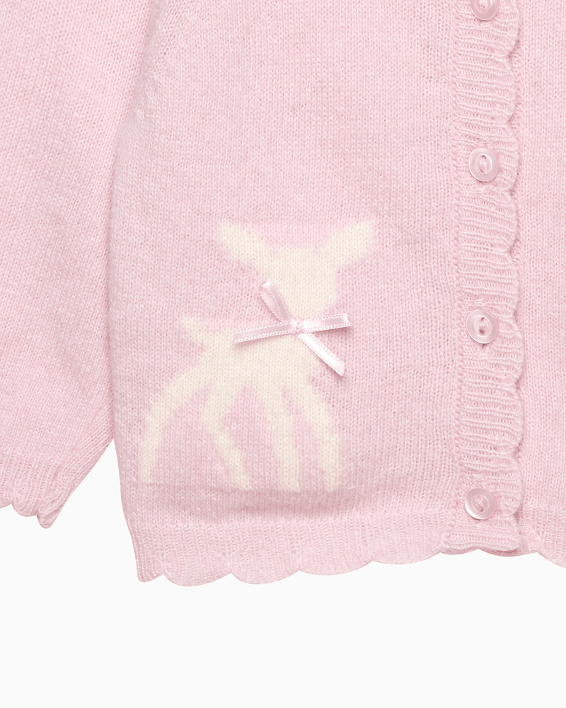 Lapinou Cardigan Baby Fawn Cardigan in Pale Pink