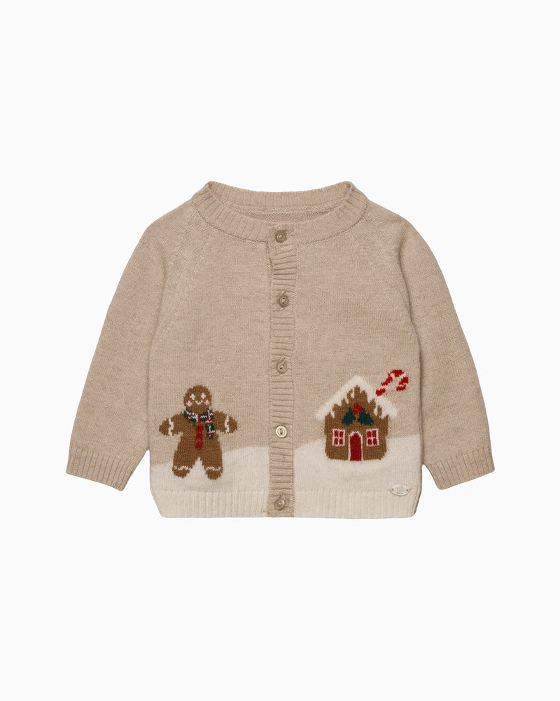 Lapinou Cardigan Baby Gingerbread Man Cardigan
