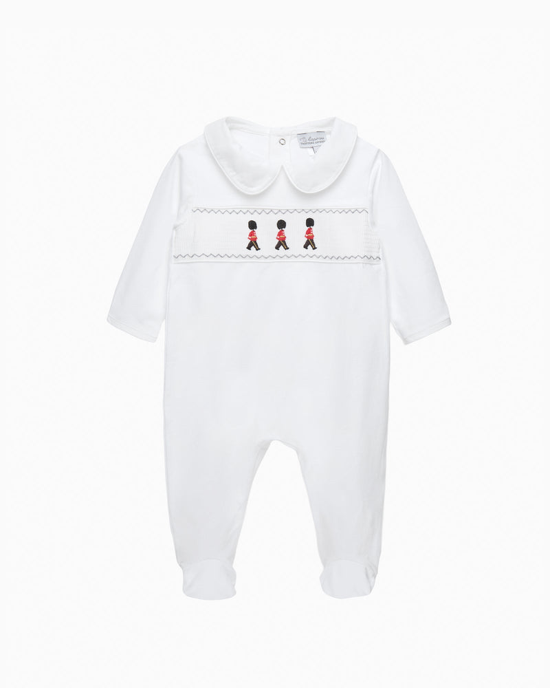 Lapinou All-in-One Baby Smocked All-in-One in Guardsman