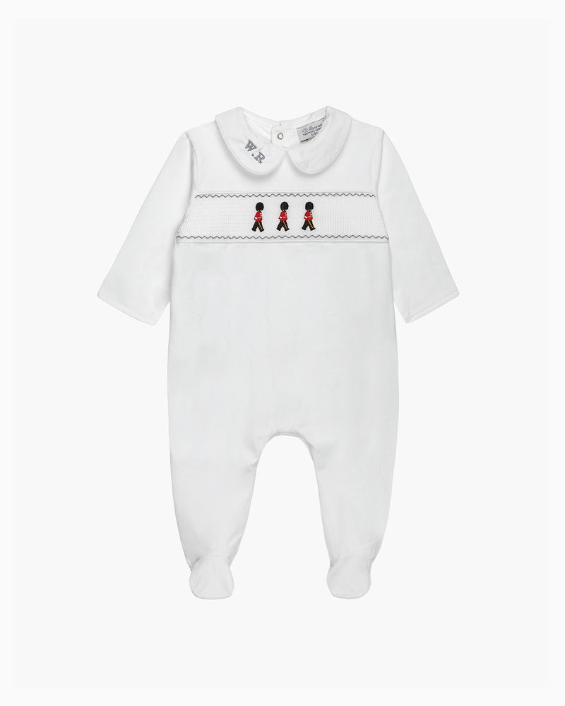 Lapinou All-in-One Baby Smocked All-in-One in Guardsman