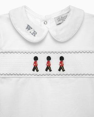 Lapinou All-in-One Baby Smocked All-in-One in Guardsman
