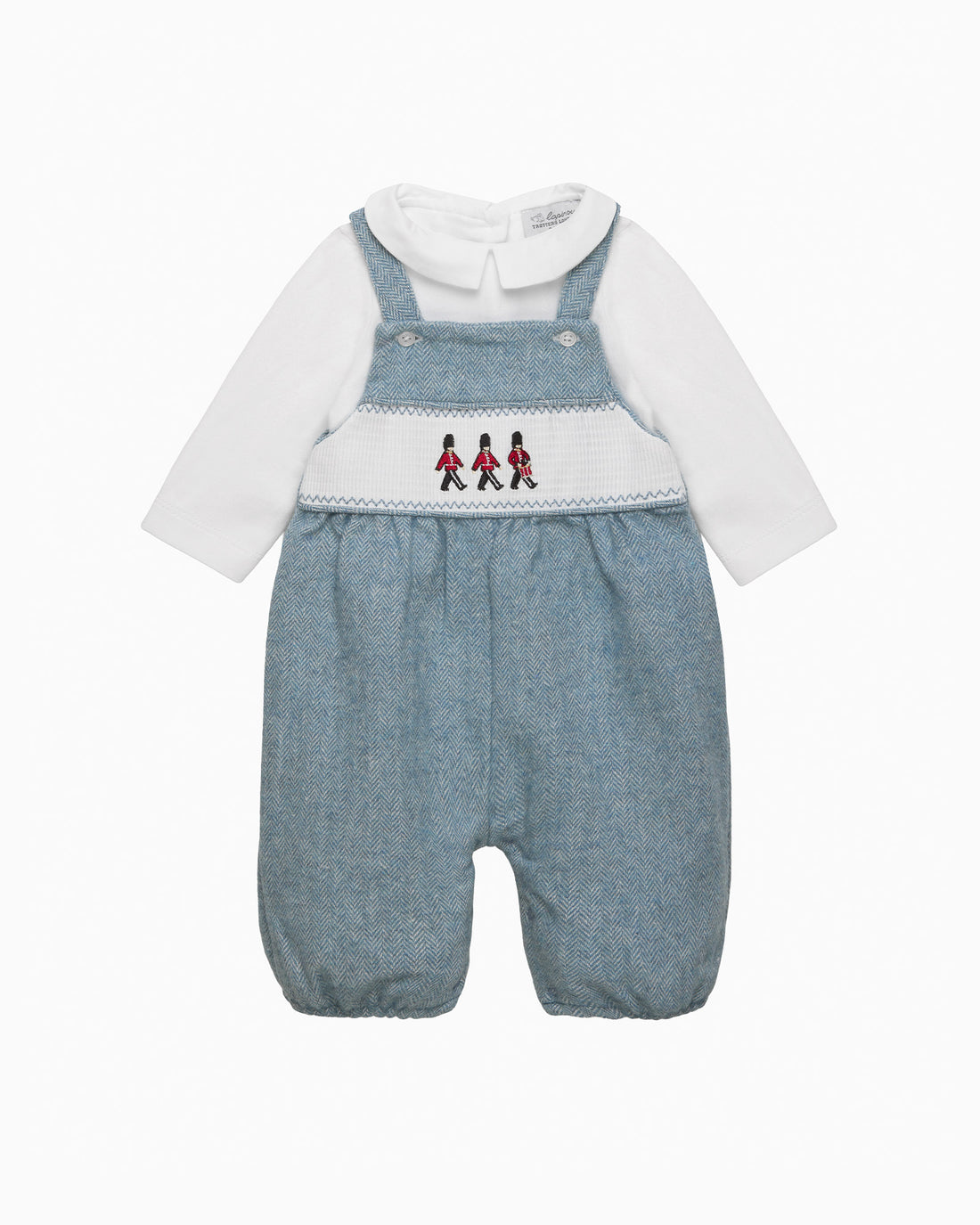 Lapinou Dungarees Baby Smocked Dungaree Set in Guardsman