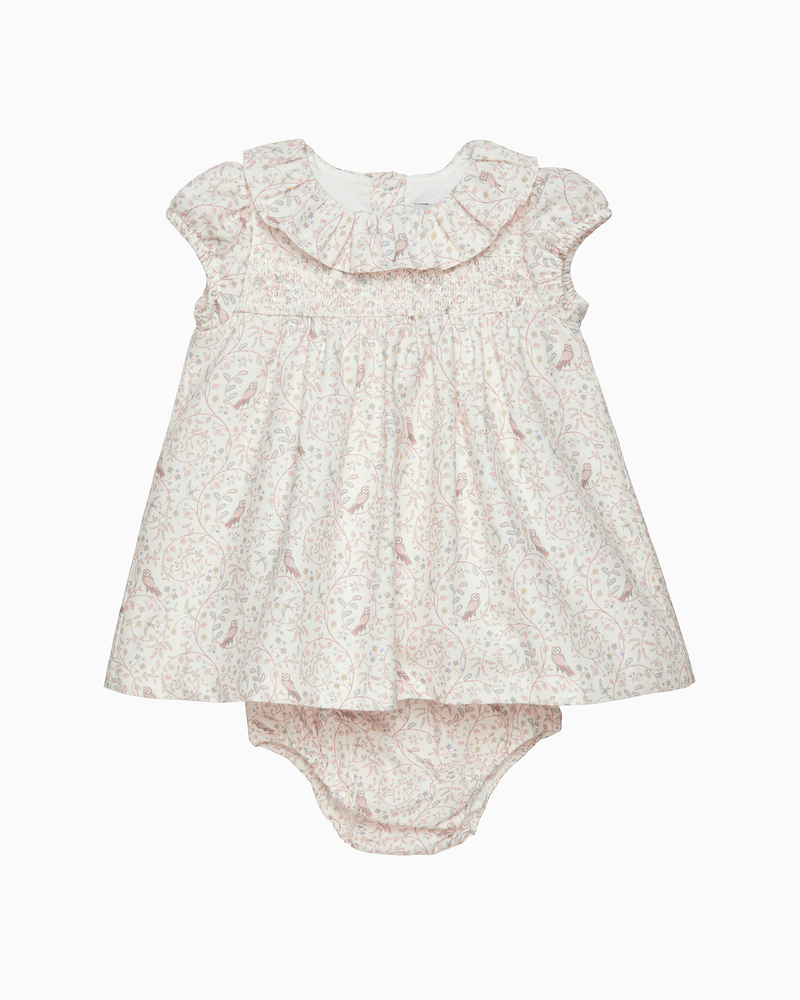 Lapinou Dress Baby Owl Smocked Dress