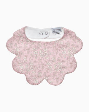 Lapinou Bib Scalloped Bib in Pink Capel
