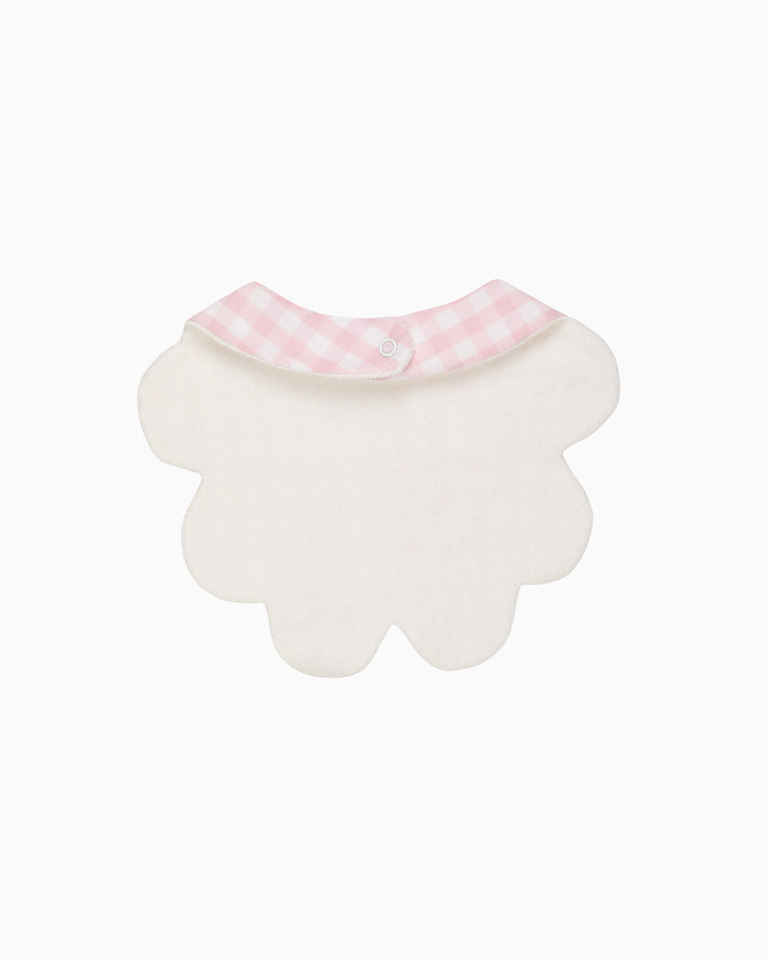 Lapinou Bib Scalloped Bib in Pink Gingham