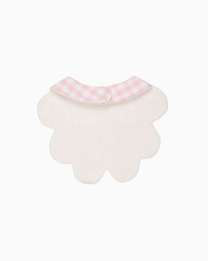 Lapinou Bib Scalloped Bib in Pink Gingham
