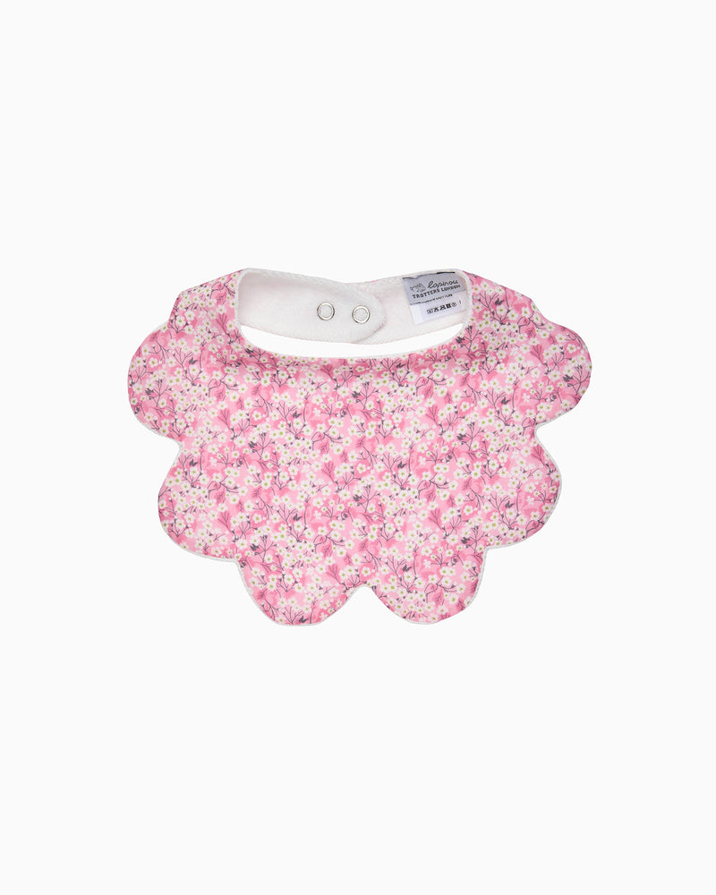 Lapinou Bib Scalloped Bib in Pink Mitsi Valeria
