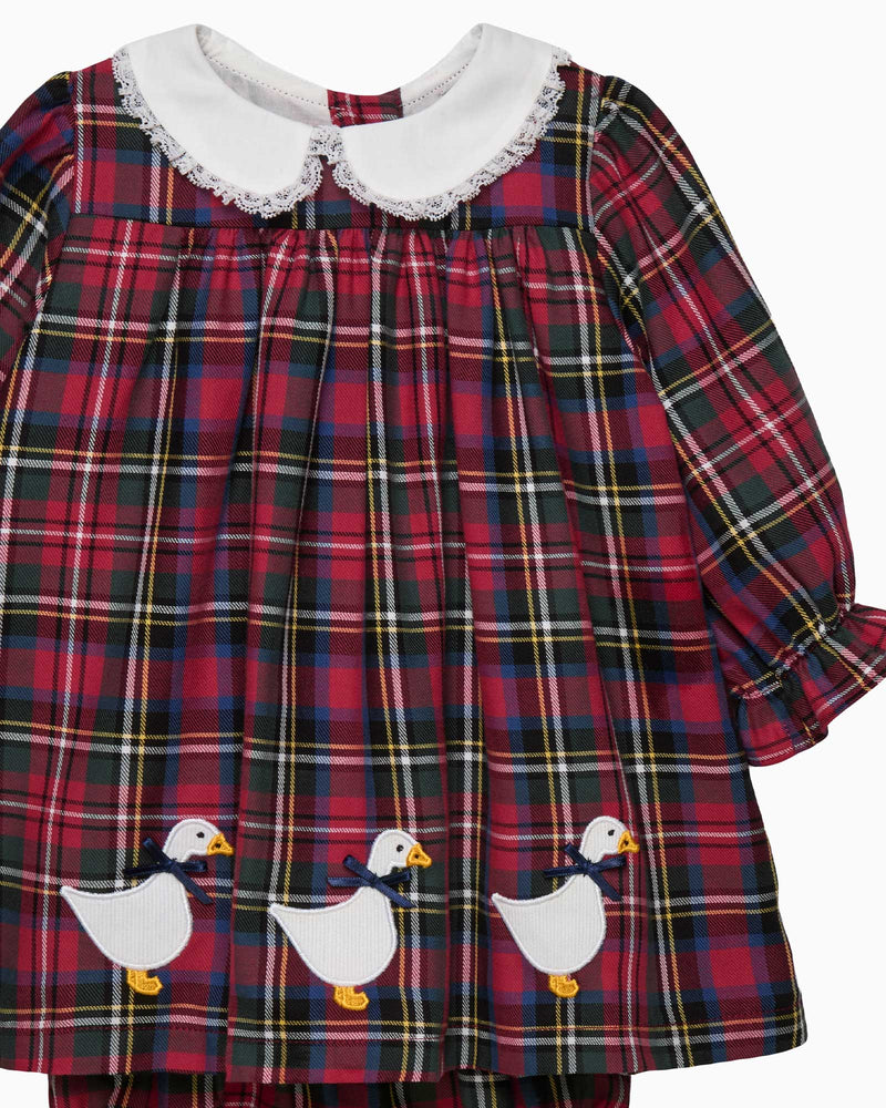 Lapinou Dress Baby Tartan Duck Dress