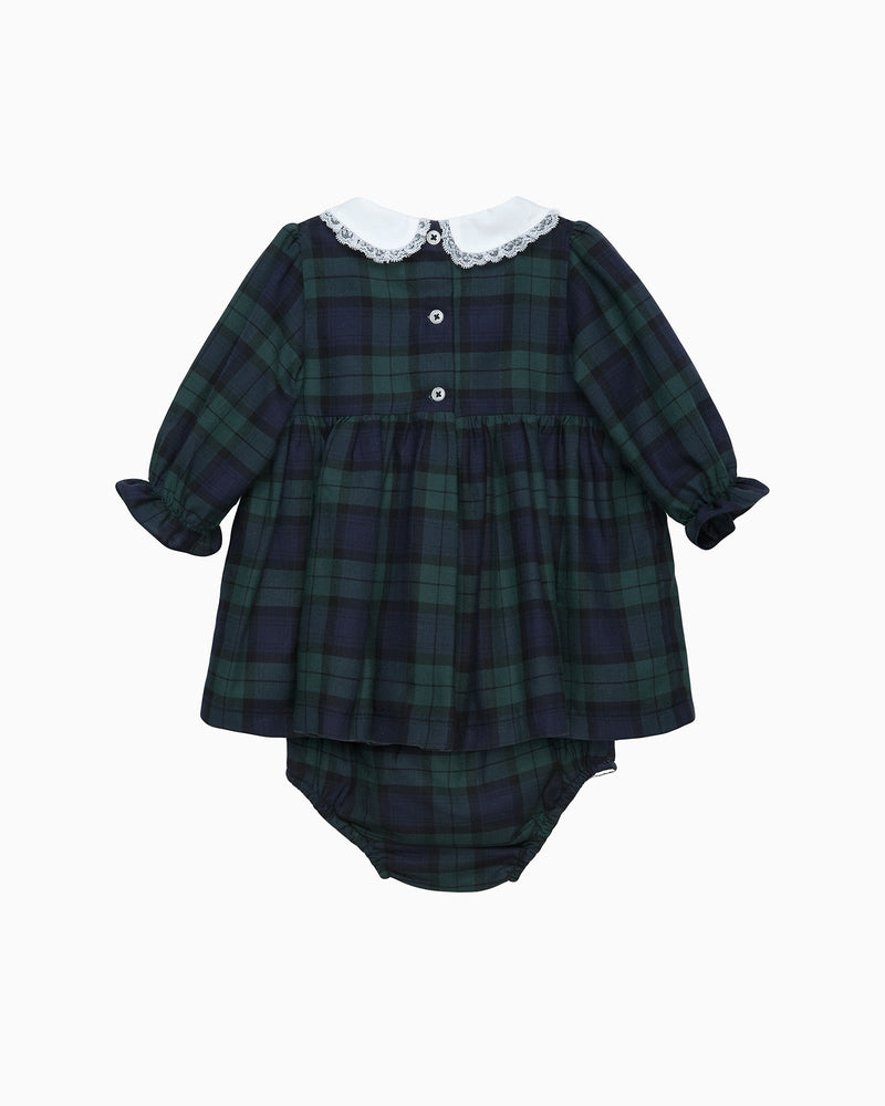 Lapinou Dress Baby Tartan Reindeer Smocked Dress