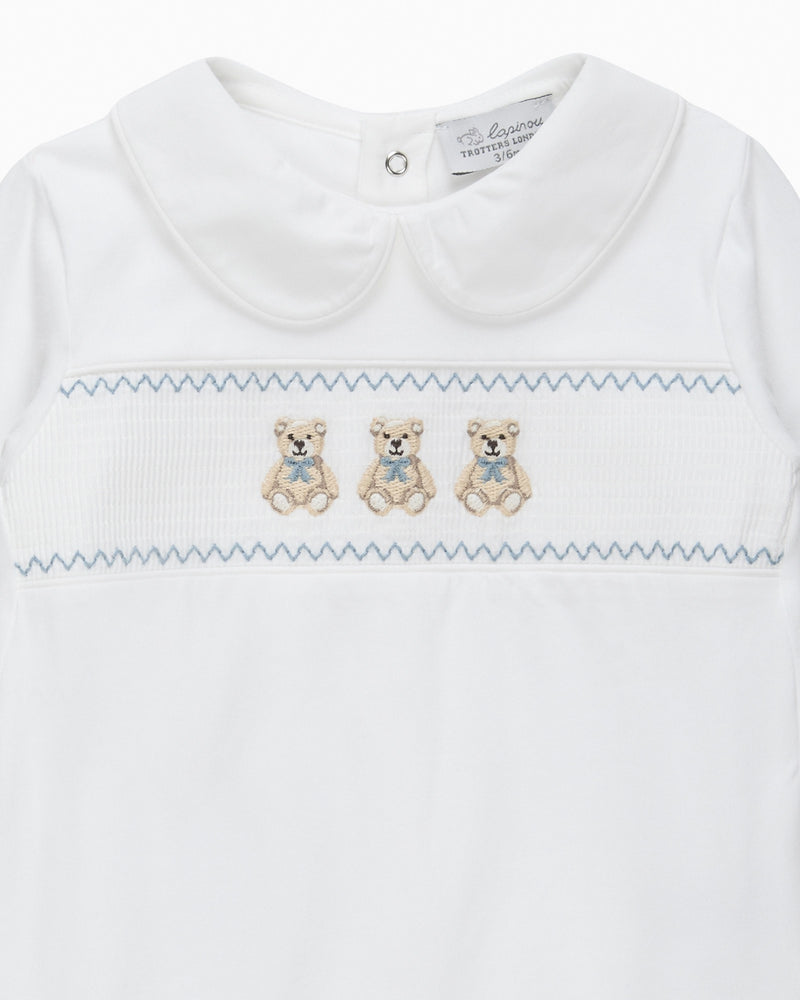 Lapinou All-in-One Baby Teddy Smocked All-In-One
