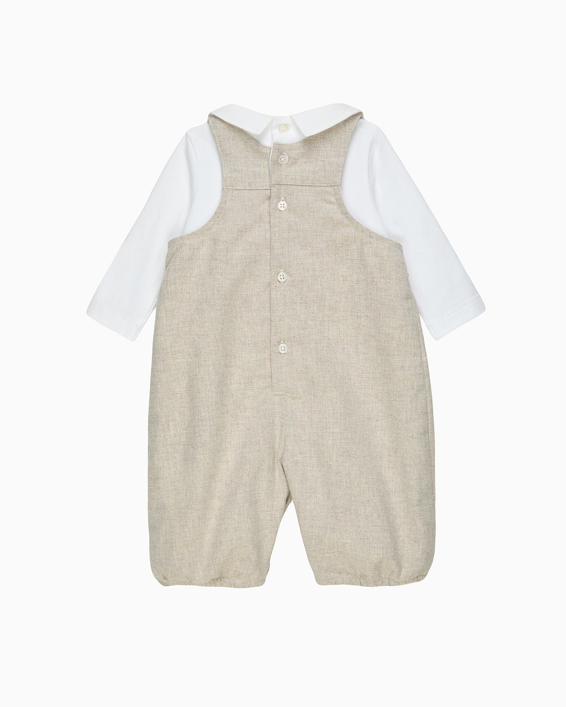 Lapinou Dungaree Baby Smocked Dungaree Set in Train