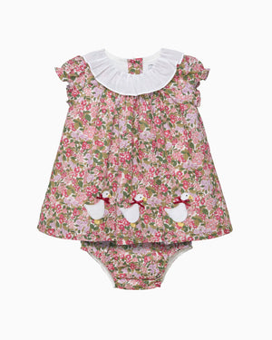 Lapinou Dress Baby Hedgerow Floral Duck Dress