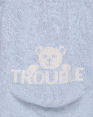 Lapinou Leggings Baby Here Comes Trouble Leggings in Pale Blue