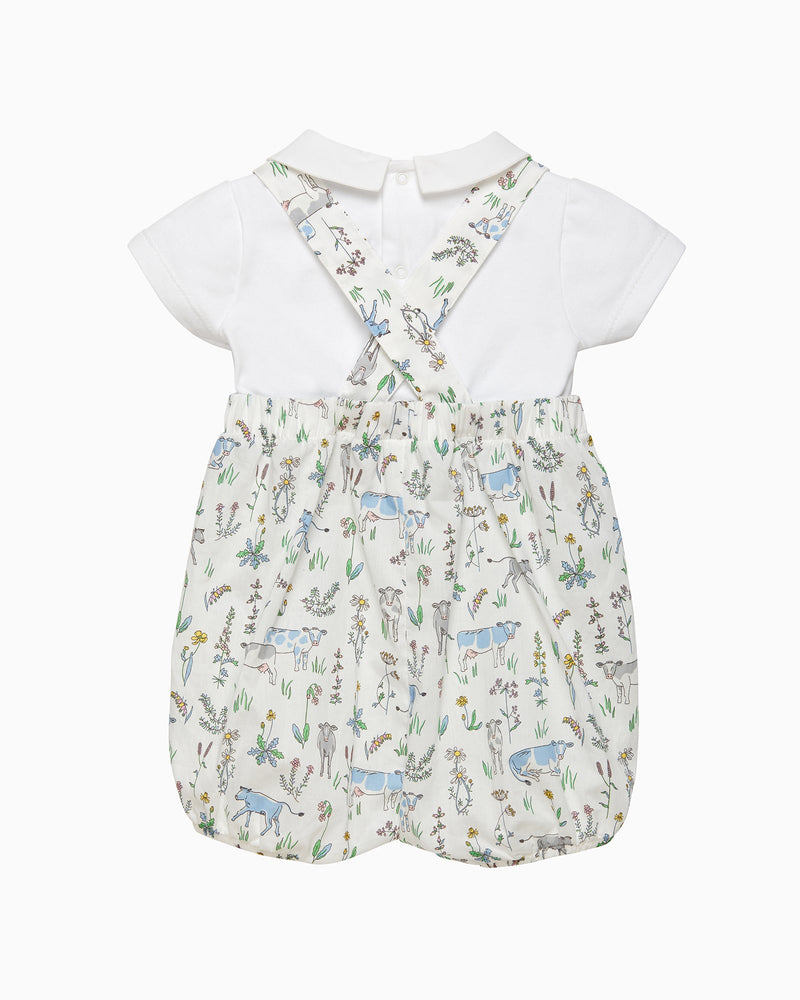 Lapinou Romper Baby Moo Cow Dungarees