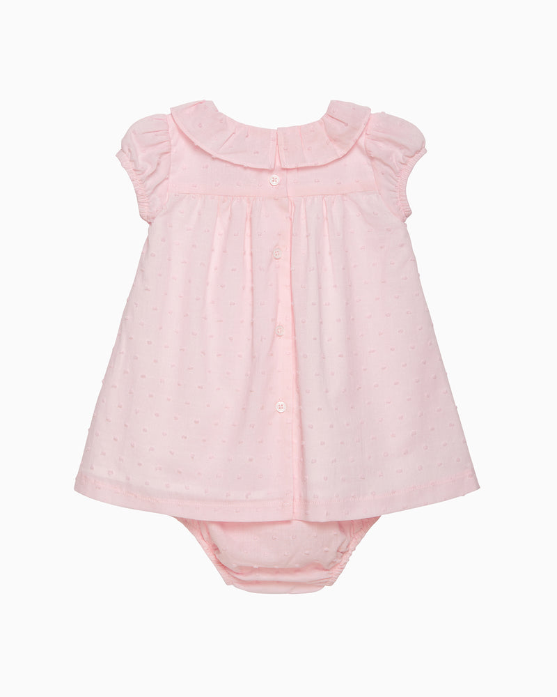 Lapinou Dress Baby My 1st Smocked Dress in Pale Pink Flowers