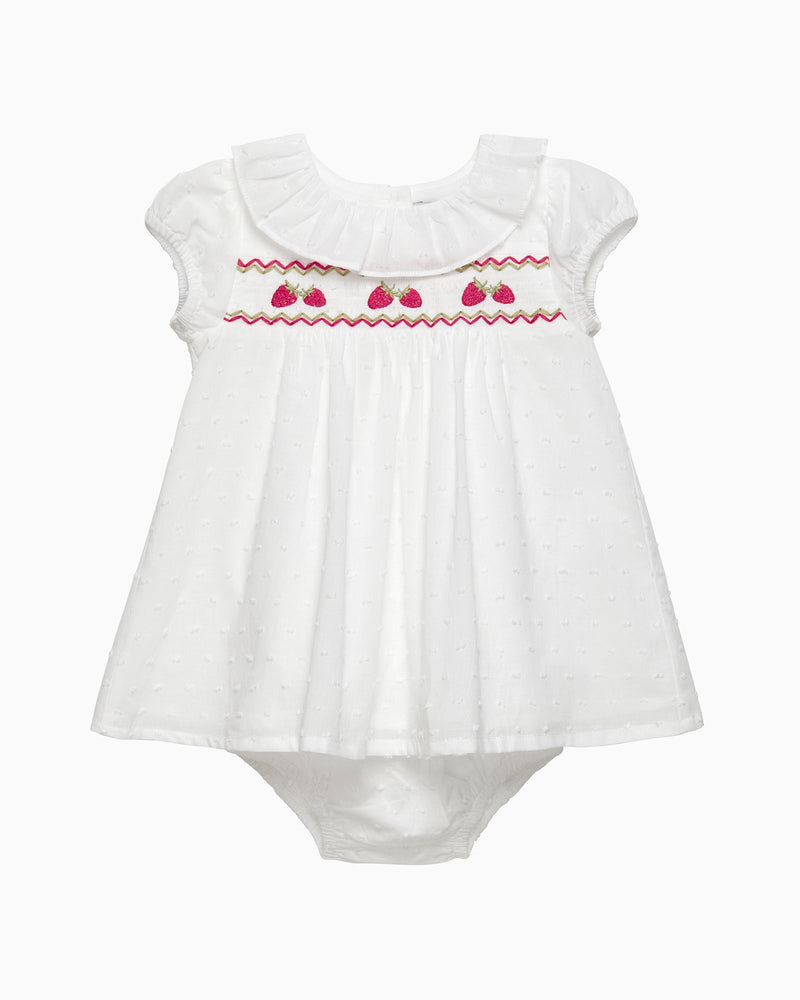 Lapinou Dress Baby My 1st Smocked Dress in Strawberry