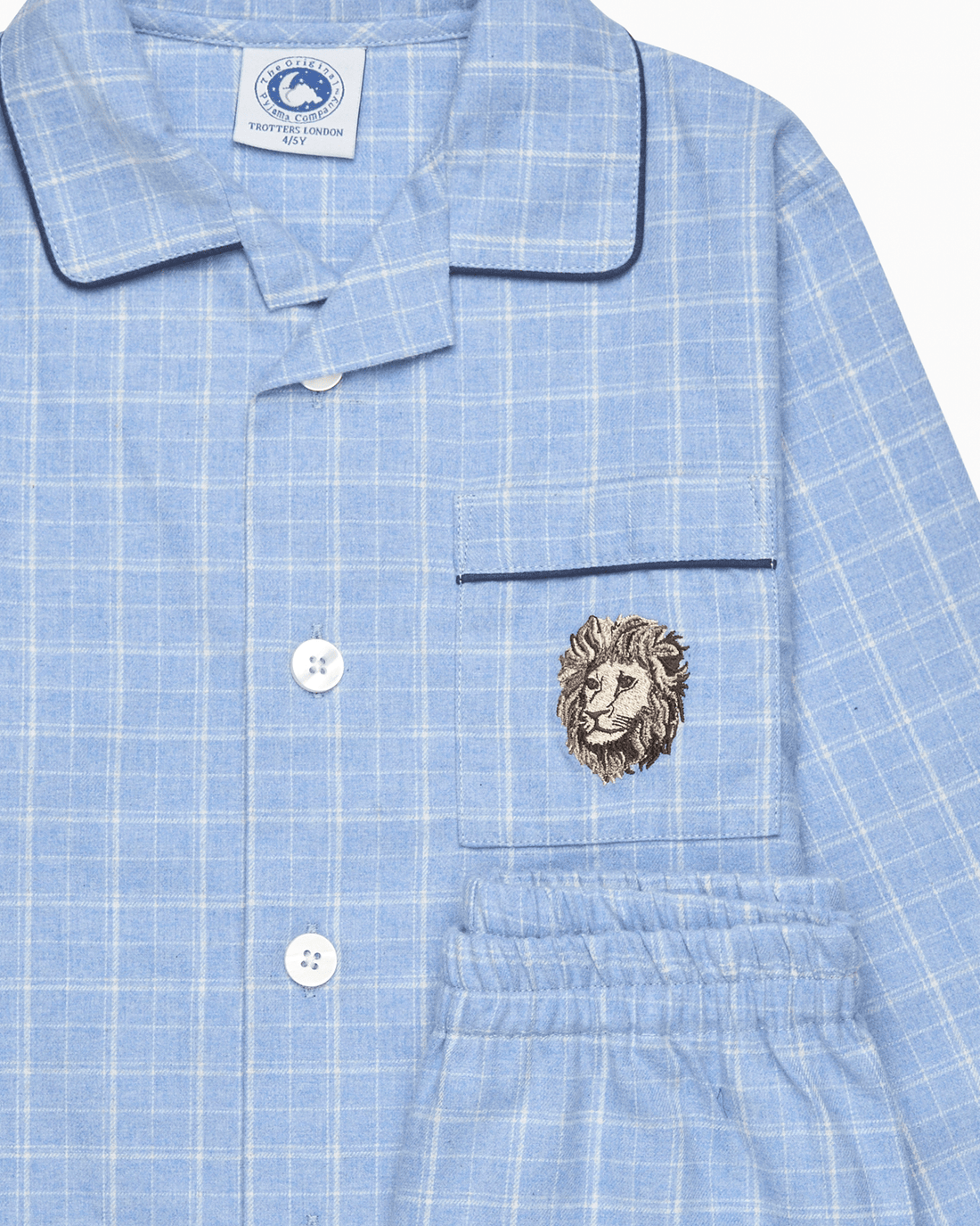 Original Pyjama Company Pyjamas Augustus Lion Pyjamas in Blue Check
