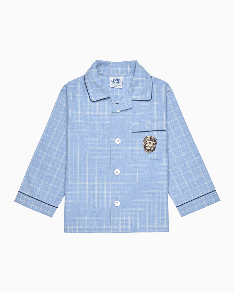 Original Pyjama Company Pyjamas Augustus Lion Pyjamas in Blue Check