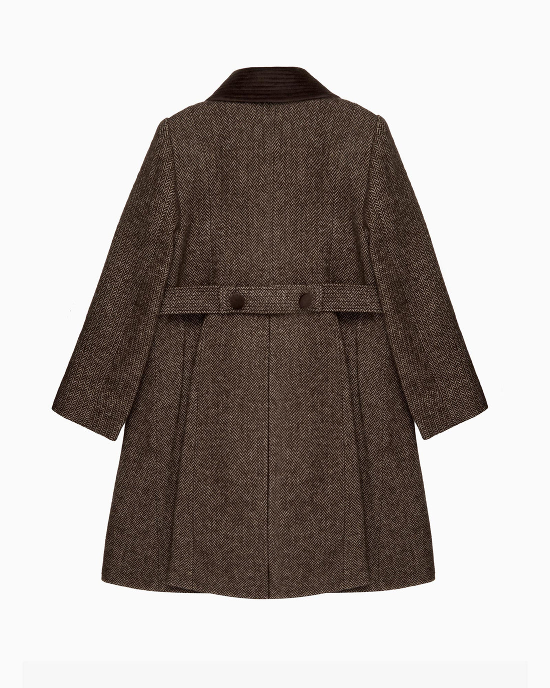 Trotters Heritage Coat Classic Coat in Brown Herringbone