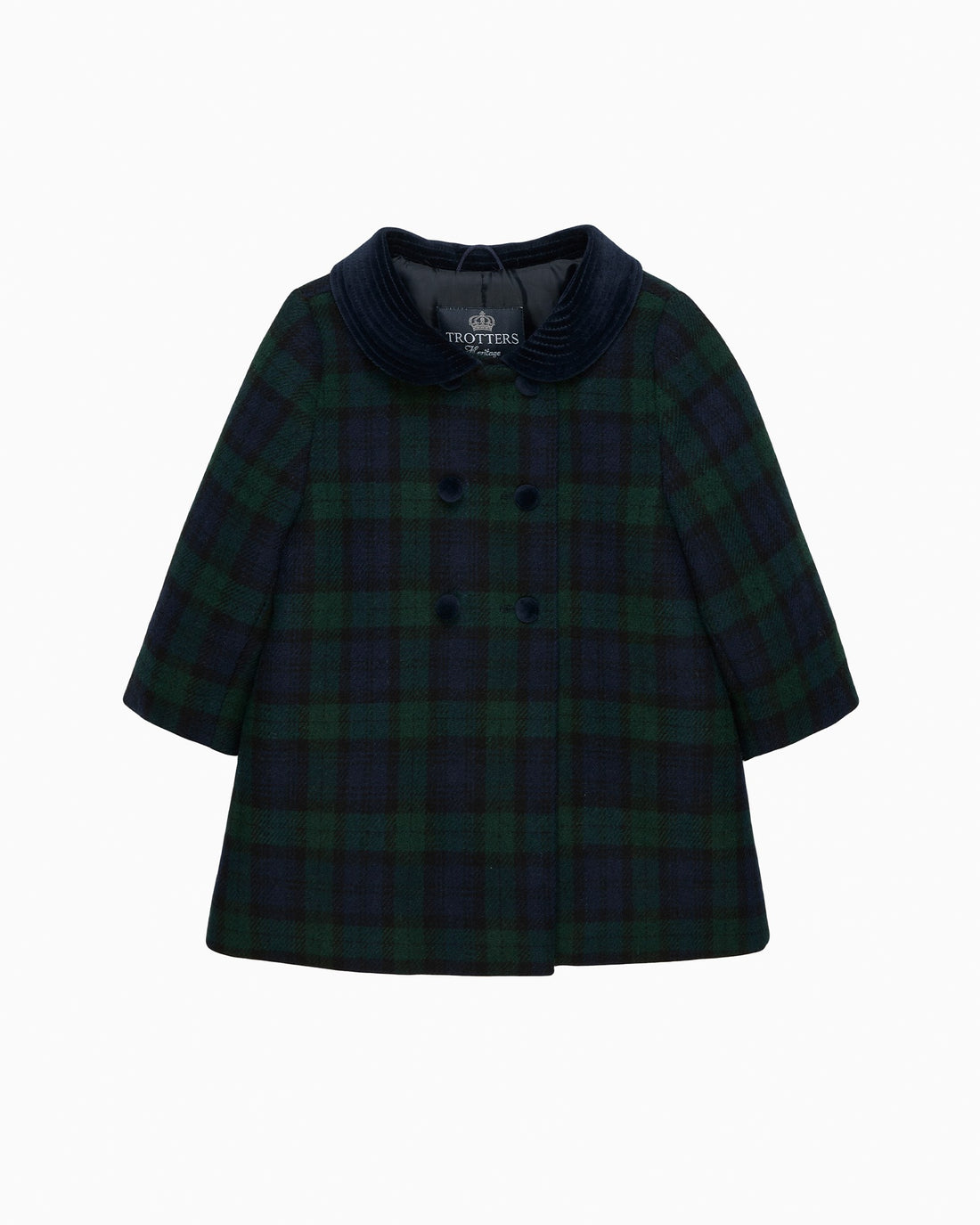 Trotters Heritage Coat Baby Classic Coat in Navy Tartan