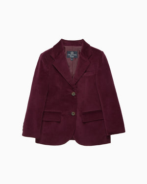 Trotters Heritage Blazer Hamish Velvet Blazer in Claret