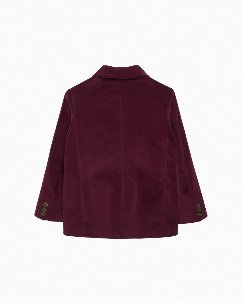 Trotters Heritage Blazer Hamish Velvet Blazer in Claret