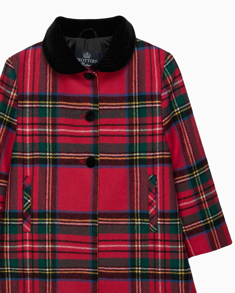 Trotters Heritage Coat Matilda Swing Coat in Red Tartan