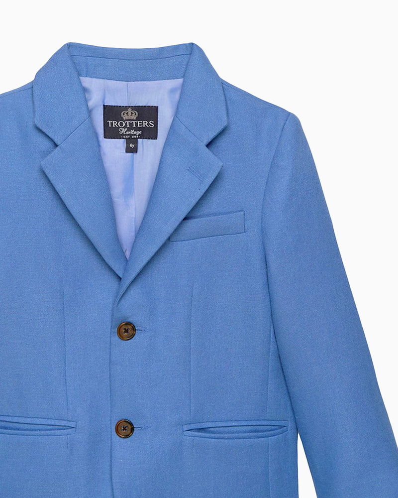 Trotters Heritage Blazer Sebastian Blazer in Blue Linen