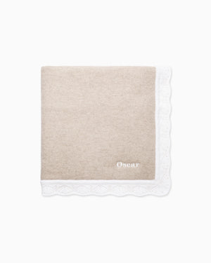 Lapinou Blanket Cashmere Blanket in Oatmeal