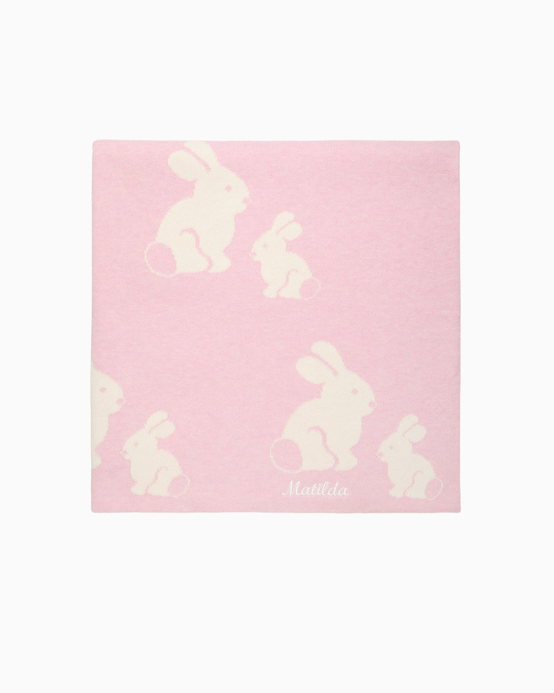 Lapinou Blanket Knitted Bunny Blanket in Pale Pink