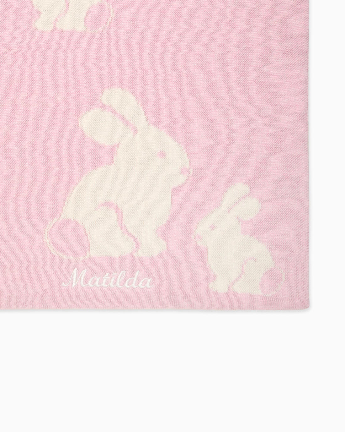 Lapinou Blanket Knitted Bunny Blanket in Pale Pink