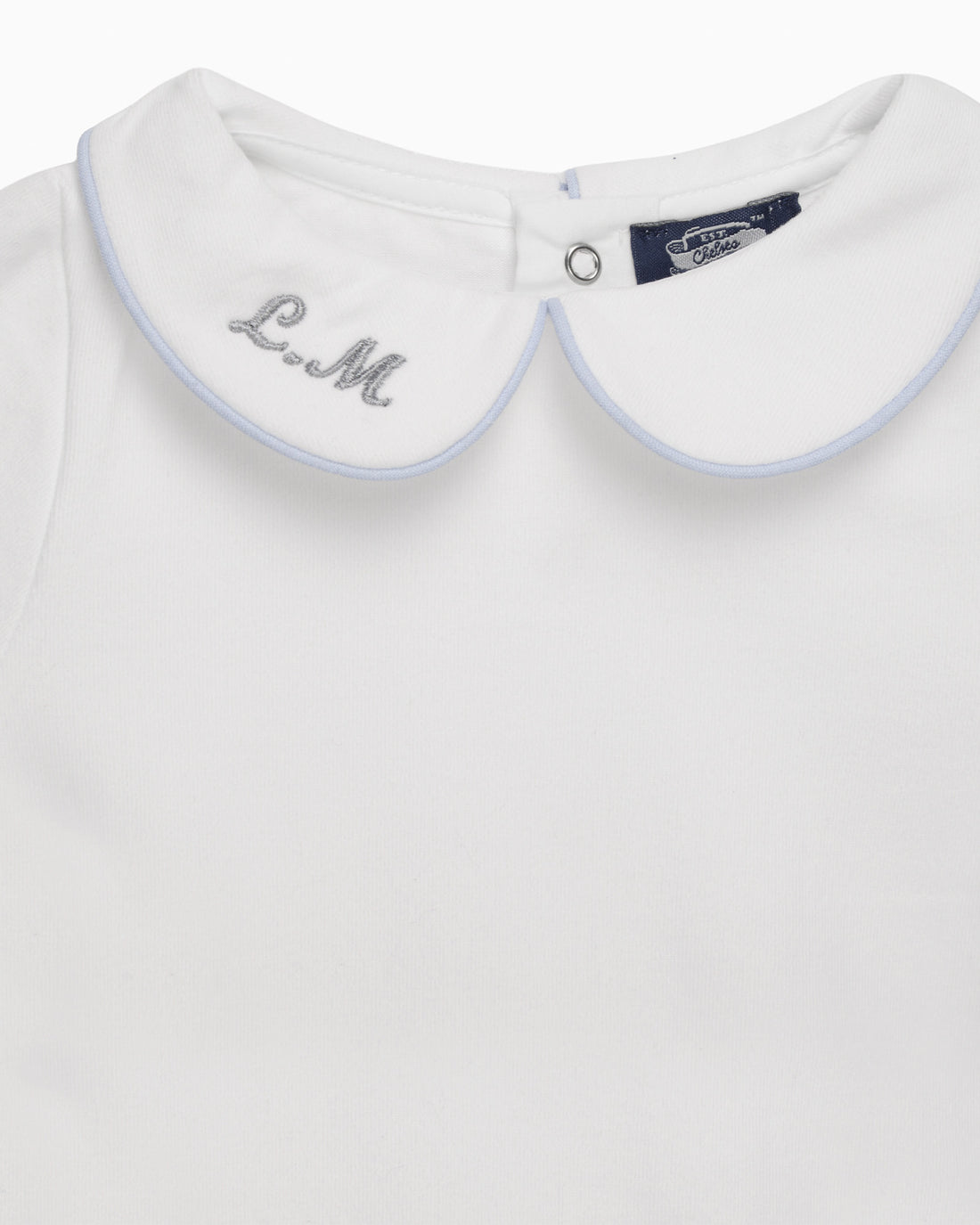 Chelsea Clothing Company Body Baby Short-Sleeved Milo Body in White/Blue