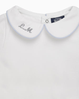 Chelsea Clothing Company Body Baby Short-Sleeved Milo Body in White/Blue