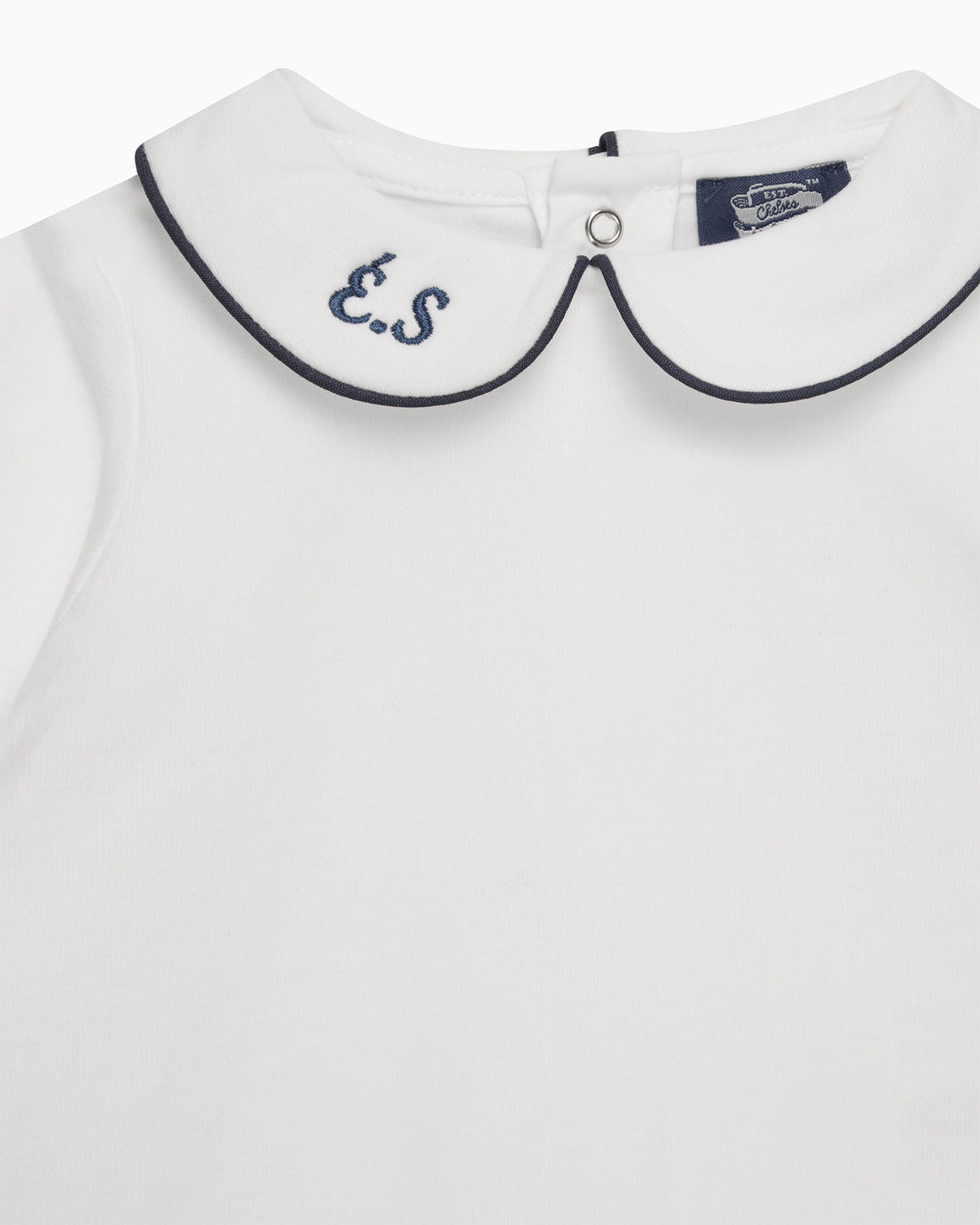 Chelsea Clothing Company Body Baby Long-Sleeved Milo Body in White/Navy